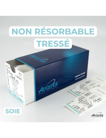 Sutures dentaire - non résorbable tressé - Soie Atramat - Boîte de 12 fils - 17.90€ TTC