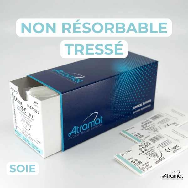 Sutures dentaire - non résorbable tressé - Soie Atramat - Boîte de 12 fils - 17.90€ TTC