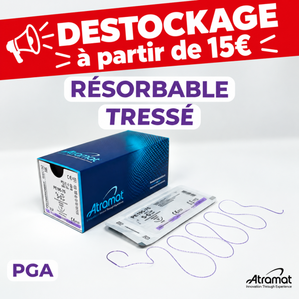 50.90€ - Boîte de 12 Sutures PGA - Résorbable Tressé