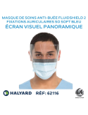 Masque de soins anti-buée avec écran visuel panoramique - boîte de 25 masques