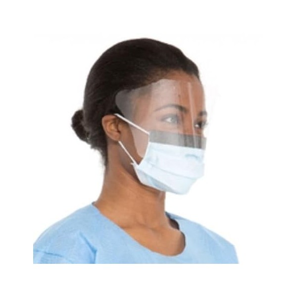 Masque de soins anti-buée avec écran visuel panoramique - boîte de 25 masques
