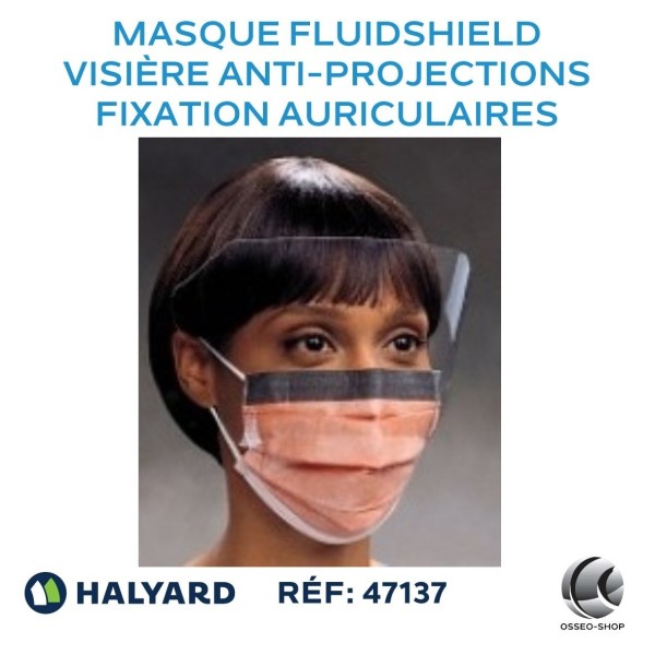 Masque chirurgical avec visière FLUIDSHIELD spécial spray - boîte de 25 masques