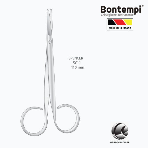 Ciseaux à ligatures Spencer, 11 cm - Bontempi - Made in Germany