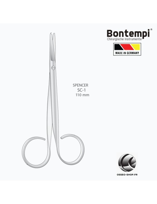 Ciseaux à ligatures Spencer, 11 cm - Bontempi - Made in Germany