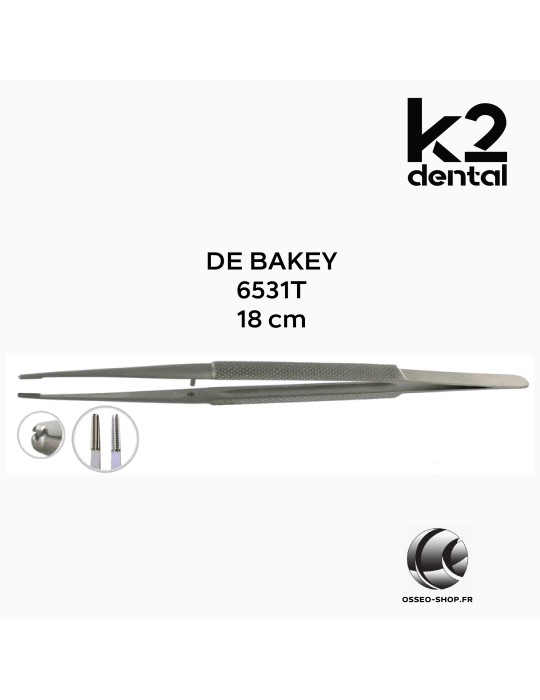 Précelles DE BAKEY 18 cm - K2 Dental
