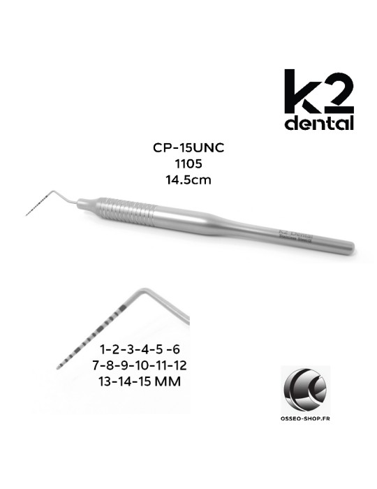 Sonde parodontale CP-15UNC 14.5cm - K2 Dental
