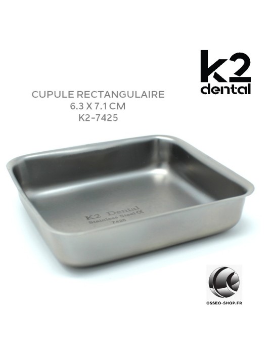 Cupule rectangulaire 6.3 x 7.1 cm - K2 Dental