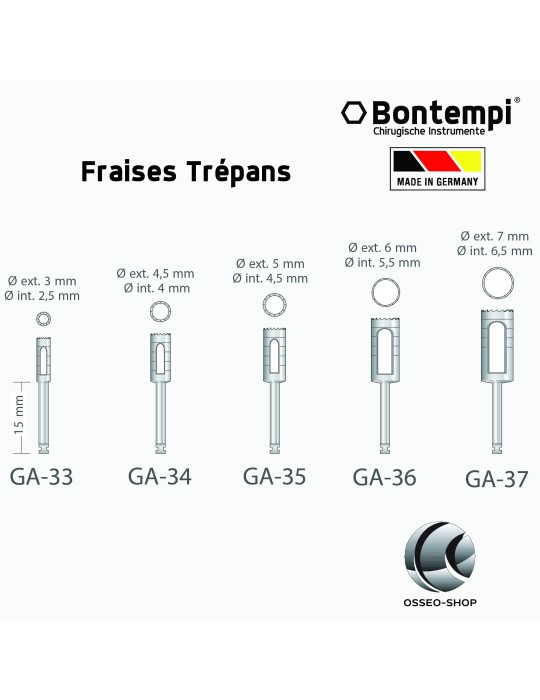 Fraises Trépans dentaires - Bontempi - Made in Germany