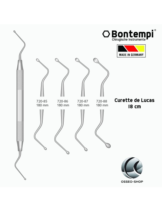 Curette de Lucas Bontempi, 180mm - Made in Germany
