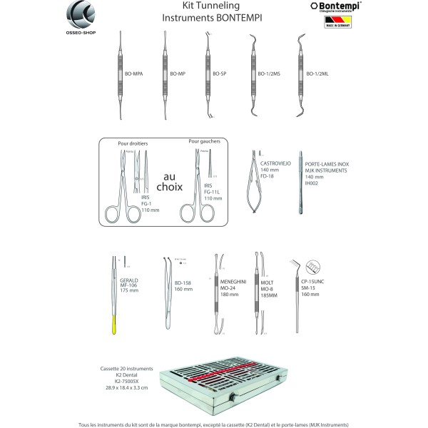Kit de tunnelisation 13 instruments - Bontempi - Made in Germany
