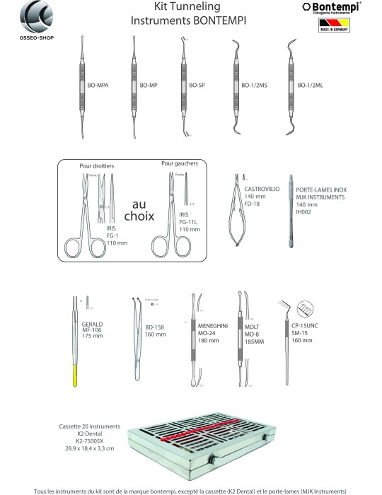Kit de tunnelisation 13 instruments - Bontempi - Made in Germany