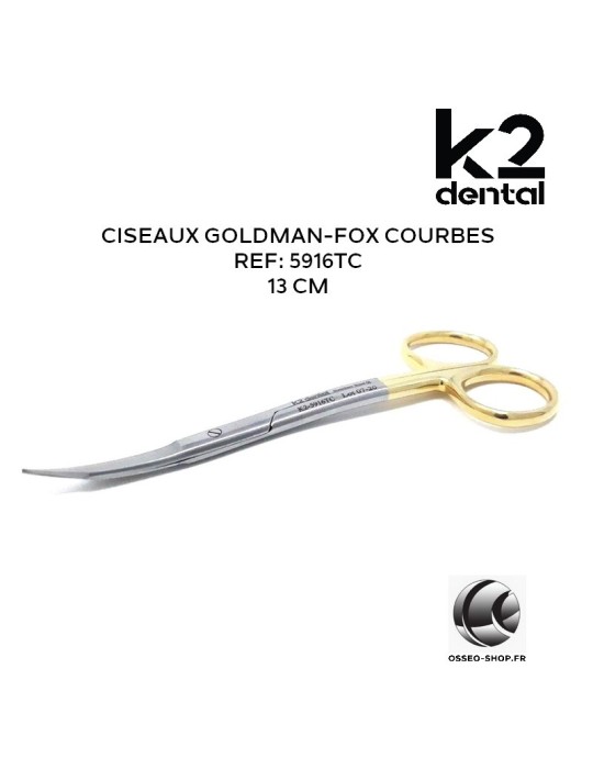 Ciseaux Goldman-Fox courbes 13cm - K2 Dental