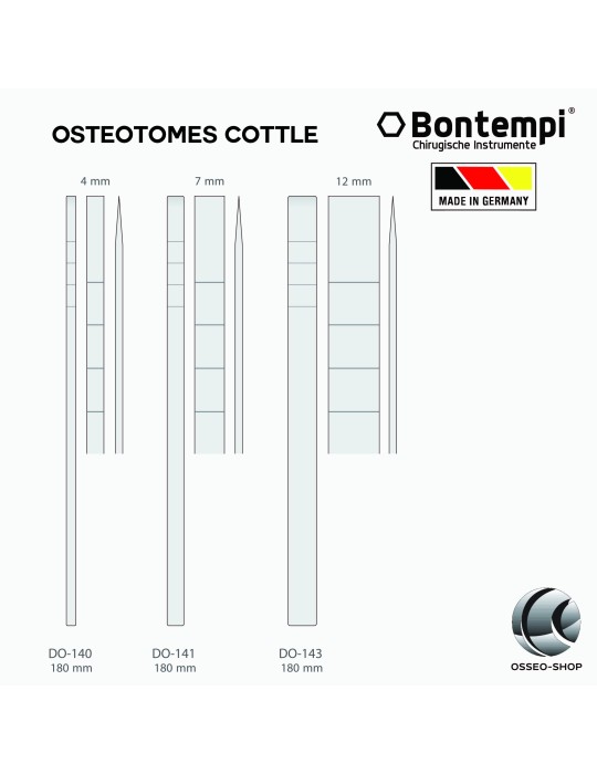Osteotomes COTTLE 18cm - Bontempi
