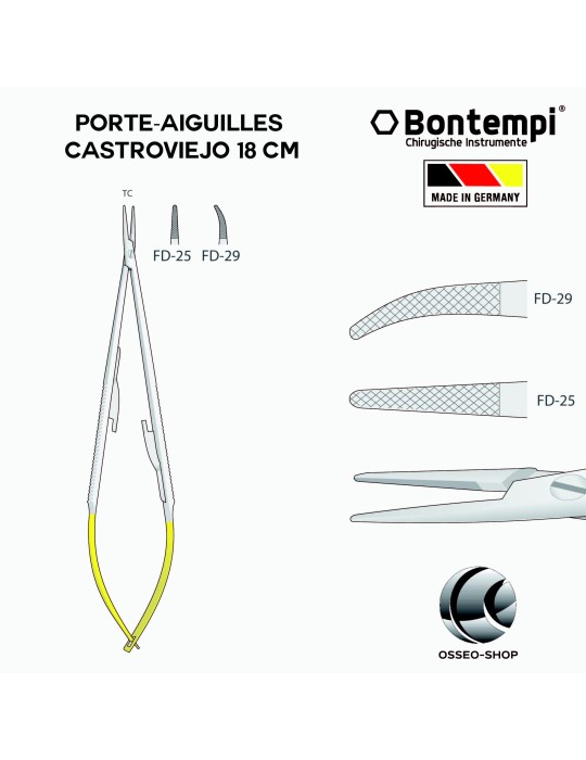 Porte-aiguilles Castroviejo 18cm - Bontempi