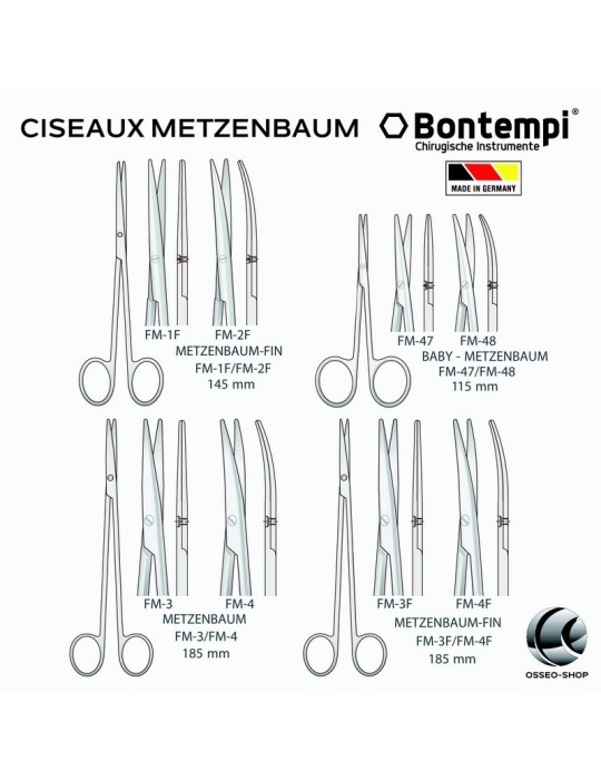 Ciseaux Metzenbaum - Bontempi